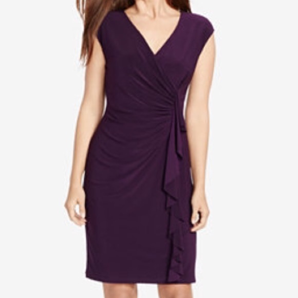 American Living Dresses & Skirts - Deep v-neck, cap-sleeve, ruffled dress, size 16